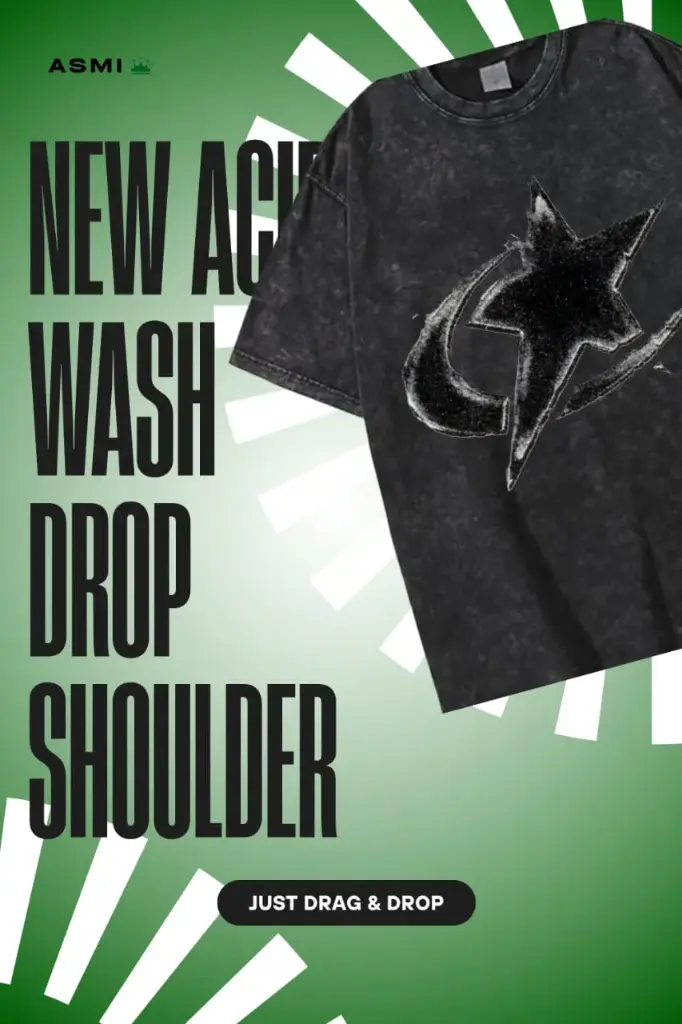 Acid Wash Drop Shoulder